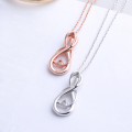 wholesale S925 silver figure-8 pendant necklace for women, a cross-border best-selling fashion accessory on Amazon for wholesale-0-2