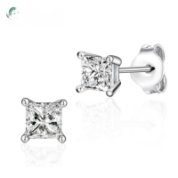 wholesale 925 Sterling Silver Zircon Small Stud Earrings Women Korean New Style Internet Celebrity Temperament Personality Earrings Wholesale Manufacturer-Platinum 925 Silver
