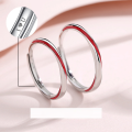 wholesale 925 Sterling Silver Red Thread Engagement Couple Rings for Men and Women, Adjustable Enamel Möbius Band Ring with Engraving Option-0-3