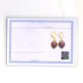 wholesale Metal: Gold Plated 925 Silver Sweet and Light Luxury Heart Earrings Set with Natural Red Agate Heart-shaped Ear Accessories Ear Drops-0-5