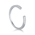 wholesale S925 Sterling Silver minimalist luxury women's ring with zircon, open-adjustable finger jewelry-0-6