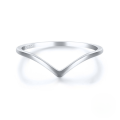 wholesale S925 Sterling Silver V-shaped Thin Ring, Creative Minimalist Design, Smooth Line, V-shaped Personality Fine Ring For Women-0-4