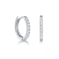 wholesale S925 Sterling Silver Geometric Circle Micro-set Earrings,-Platinum