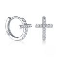 wholesale S925 Sterling Silver Geometric Cross Ear Cuff With Rhinestones, Trendy Women's Ear Climber For。-0-0