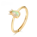 wholesale Vintage-inspired trendy retro opal ring for women, wholesale of lightweight luxury minimalist elegant jewelry-0-0