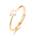 wholesale S925 Sterling Silver Natural Freshwater Pearl Ring, Simple and Stylish European and American Design, Adjustable Stackable Open Ring-0-0