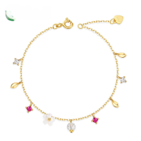 wholesale S925 Sterling Silver Vintage Chain Wholesale, Airume New Style Fairy Bohemian Trendy Original Floral Hand Jewelry-Shell Flower 925 Silver