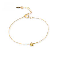 wholesale 9K Gold Three-Dimensional Star Bracelet and Light Luxury Star Earrings Set, One-Click Dropshipping for Yili Jewelry Fashion Accessories-Pentagram bracelet 17cm