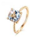 wholesale Metal blue topaz index finger internet-famous ring women minimalist pinky jewelry trendy tail ring women-0-0