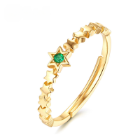wholesale S925 Sterling Silver Wholesale Spot Trendy Fashion Versatile Minimalist Personalized Natural Emerald Cluster Star Open Adjustable Ring-Emerald (clearance products are not refundable or exchangeable unless there is a quality issue. Please do not purchase if you mind) &gt; The opening is adjustable