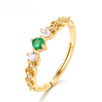 wholesale Metal minimalist joint ring set trendy open-ended knuckle ring pair vintage accessory factory-Emerald (clearance products are not refundable or exchangeable unless there is a quality issue. Please do not bid if you mind)