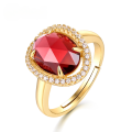 wholesale S925 Sterling Silver Women's Egg-Shaped Ribbon Mozambique Garnet Vintage Ring Fashionable and Unique Direct from Manufacturer-0-0
