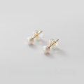 wholesale S925 Silver Ear Studs Women Korean Style Small Fresh Pearl Earrings Simple and Elegant for Pierced Ears Dainty and Delicate G3079-0-8