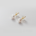 wholesale S925 Silver Ear Studs Women Korean Style Small Fresh Pearl Earrings Simple and Elegant for Pierced Ears Dainty and Delicate G3079-0-12