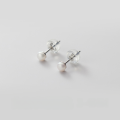 wholesale S925 Silver Ear Studs Women Korean Style Small Fresh Pearl Earrings Simple and Elegant for Pierced Ears Dainty and Delicate G3079-0-5
