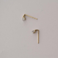 wholesale 9K gold minimalist style diamond stud earrings, delicate and petite for office elegance-0-3