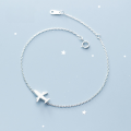 wholesale S925 silver Korean version minimalist super cute brushed small airplane bracelet accessory S1287-0-1