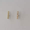 wholesale 9K gold with 6 zirconia pave row long elegant fashion minimalist earrings-0-1