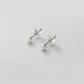wholesale S925 Silver Ear Studs Women Korean Style Small Fresh Pearl Earrings Simple and Elegant for Pierced Ears Dainty and Delicate G3079-0-7