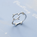 wholesale S925 silver ring for women, Korean-style minimalist smooth irregular branch jewelry J6676-0-1