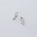 wholesale S925 silver ear studs, women's Korean-style fashionable and elegant full-diamond cross stud earrings with a fresh and delicate design G5565-0-2