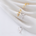 wholesale S925 silver ear studs, women's Korean-style fashionable and elegant full-diamond cross stud earrings with a fresh and delicate design G5565-0-4