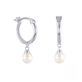 wholesale S925 Sterling Silver Freshwater Pearl Earrings, Fashionable Classic Minimalist Hoop Earrings For An Elegant Look-0-4