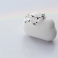 wholesale S925 silver ring for women, Korean-style minimalist smooth irregular branch jewelry J6676-0-3