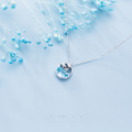 wholesale S925 Silver Nalan Ethereal Series Small Fresh Sea Blue Mermaid Pendant Necklace for Women, Elegant and Petite Circular Choker D6805-0-0