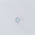 wholesale S925 Silver Nalan Ethereal Series Small Fresh Sea Blue Mermaid Pendant Necklace for Women, Elegant and Petite Circular Choker D6805-0-2
