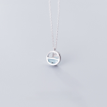 wholesale S925 Silver Nalan Ethereal Series Small Fresh Sea Blue Mermaid Pendant Necklace for Women, Elegant and Petite Circular Choker D6805-0-4