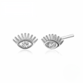 wholesale S925 Sterling Silver Diamond Eye Earrings with Hollow Design, Cross-Border Creative and Elegant Jewelry-0-6