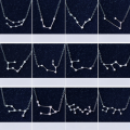 wholesale Metal S925 Silver Necklace Women Korean Style Diamond Inlaid Zodiac Necklace Short Choker Necklace Wholesale D0900-0-2