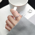 wholesale S925 silver ring for women, Korean-style elegant row diamond line open ring, minimalist hand jewelry J6672-1-0-1