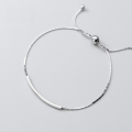 wholesale S925 silver women's Korean-style minimalist hollow curved tube bracelet cute and elegant bead accessory S3739-0-4