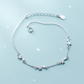 wholesale S925 silver minimalist and fresh star bracelet for women, elegant small pentagram jewelry with diamond accents S3745-0-0
