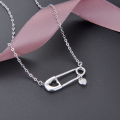 wholesale Pure Silver Women's Paperclip Necklace Minimalist Small Heart Pendant Collarbone Chain Luxury Small Design Accessory-0-0