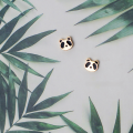 wholesale 925 Silver Small Fresh Cute Little Panda Stud Earrings Korean Style Petite Student Ear Piercing Jewelry G5875-0-1