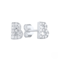 wholesale S925 Sterling Silver Geometric Stud Earrings With English Letters And Inlaid Zircons, Simple And Versatile-0-27