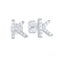 wholesale S925 Sterling Silver Geometric Stud Earrings With English Letters And Inlaid Zircons, Simple And Versatile-0-35