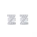 wholesale S925 Sterling Silver Geometric Stud Earrings With English Letters And Inlaid Zircons, Simple And Versatile-0-46