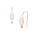 wholesale 9K gold Japanese-style light jewelry irregular pink crystal earrings for women, elegant and versatile ear hooks, new gift for best friend-0-0