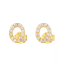wholesale S925 Sterling Silver Geometric Stud Earrings With English Letters And Inlaid Zircons, Simple And Versatile-0-4