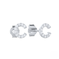 wholesale S925 Sterling Silver Geometric Stud Earrings With English Letters And Inlaid Zircons, Simple And Versatile-0-28