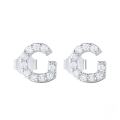 wholesale S925 Sterling Silver Geometric Stud Earrings With English Letters And Inlaid Zircons, Simple And Versatile-0-32