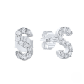 wholesale S925 Sterling Silver Geometric Stud Earrings With English Letters And Inlaid Zircons, Simple And Versatile-0-41