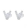 wholesale S925 Sterling Silver Geometric Stud Earrings With English Letters And Inlaid Zircons, Simple And Versatile-0-43