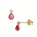 wholesale 9K Gold Summer New Earrings, Small and Simple Ruby Drop Earrings, Stylish and Popular Accessories Wholesale-0-0