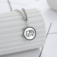 wholesale S925 Sterling Silver Korean Retro Vintage-Style Large Rhinestone Elephant Pendant Necklace from Dongdaemun Fashion Accessories-YL048/approx. 10g 925 silver