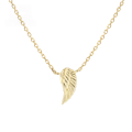 wholesale 9K Gold European and American Minimalist Style Angel Wing Plain Gold Feather Wing Necklace, Petite Collarbone Chain for Women-0-0